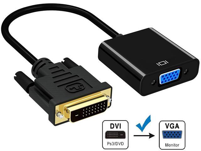 dvi to vga Adapter Converter, Male to Female m/f dvi-d Link 24+1 to vga Video Adapter Cable Supports 1080p for pc DVD Monitor HDTV Display